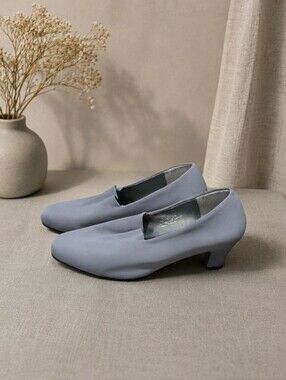 Angel Steps Women's Low Heel Slip-On Pumps in Dusty Gray
